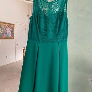 Francesca’s green cocktail dress
